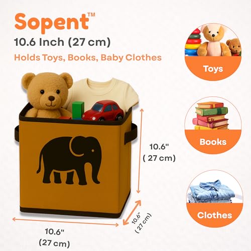 Sopent Baby Clothes Organizer for Kids Room – Foldable Fabric Toy Storage Basket, Organiser, Kids Toys Basket for Storage, 10.6 Inch - Image 5