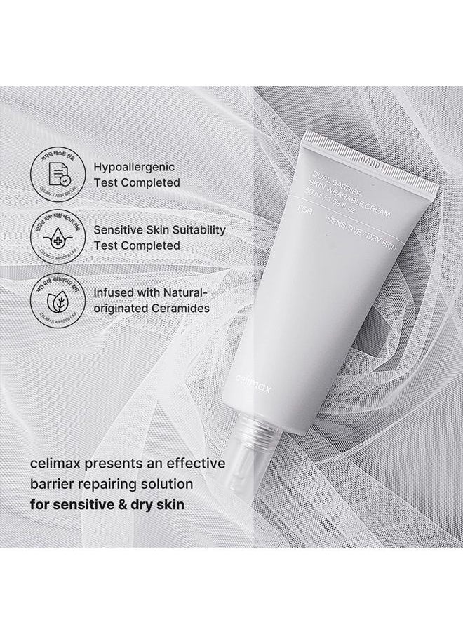 celimax Dual Barrier Skin Wearable Cream - with 5 Complex Ceramides, Hyaluronic Acid, Panthenol, 50ml  - Image 4