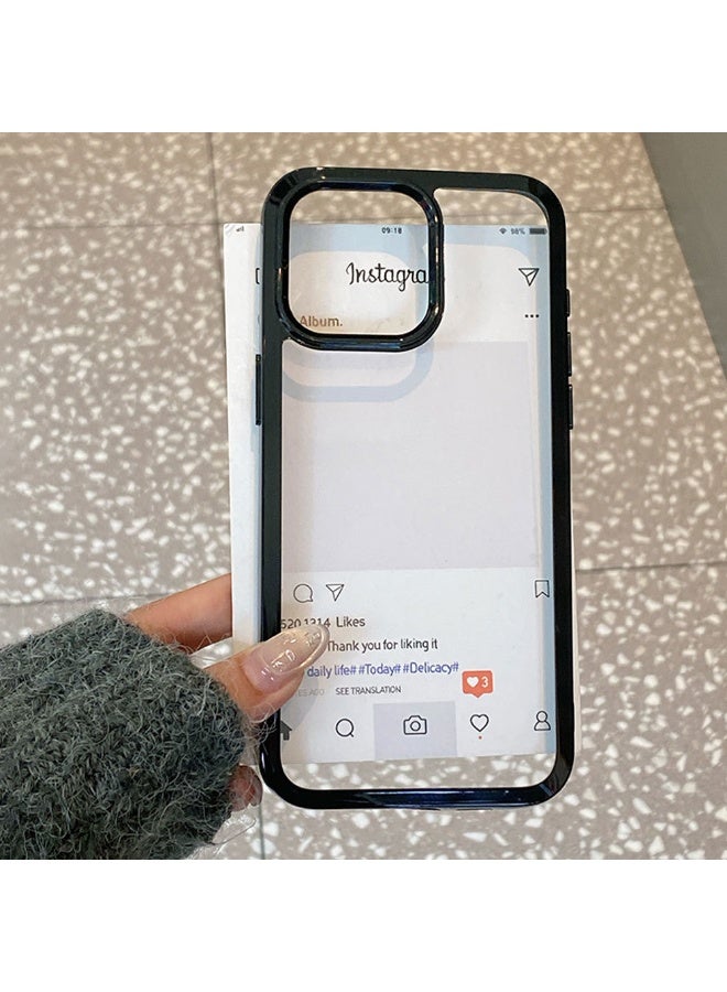 NIBEMINENT Solid Acrylic Protective TPU Case Cover For iPhone 16 Pro, Black