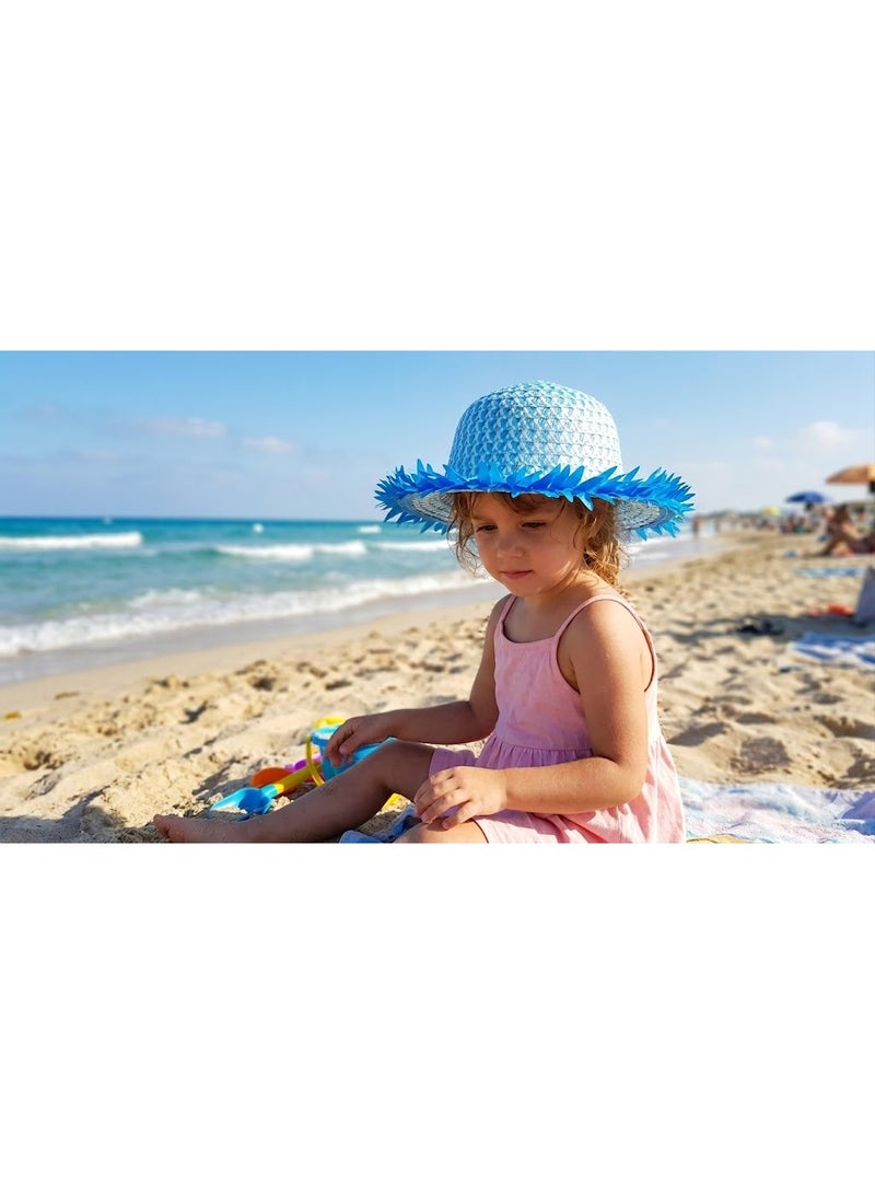 Girls' summer hat made of natural straw with a stylish design for sun protection – lightweight and comfortable for everyday use at the beach or while traveling, available in various shapes and colors.