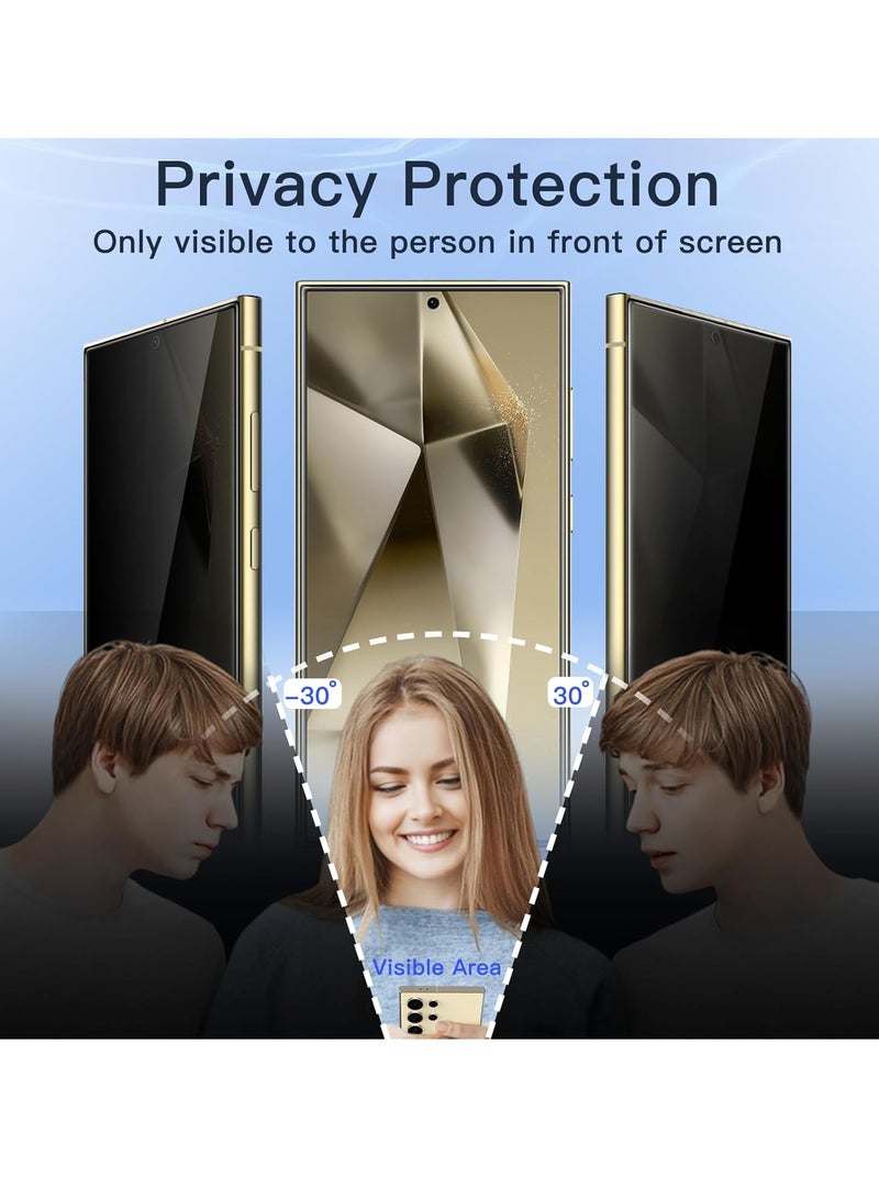 BORTONY Samsung Galaxy S25 Ultra Privacy Screen Protector Ultra Anti-Spy Tempered Glass Film 2-Pack Fingerprint ID Compatible For Samsung Galaxy S25 Ultra - Image 2