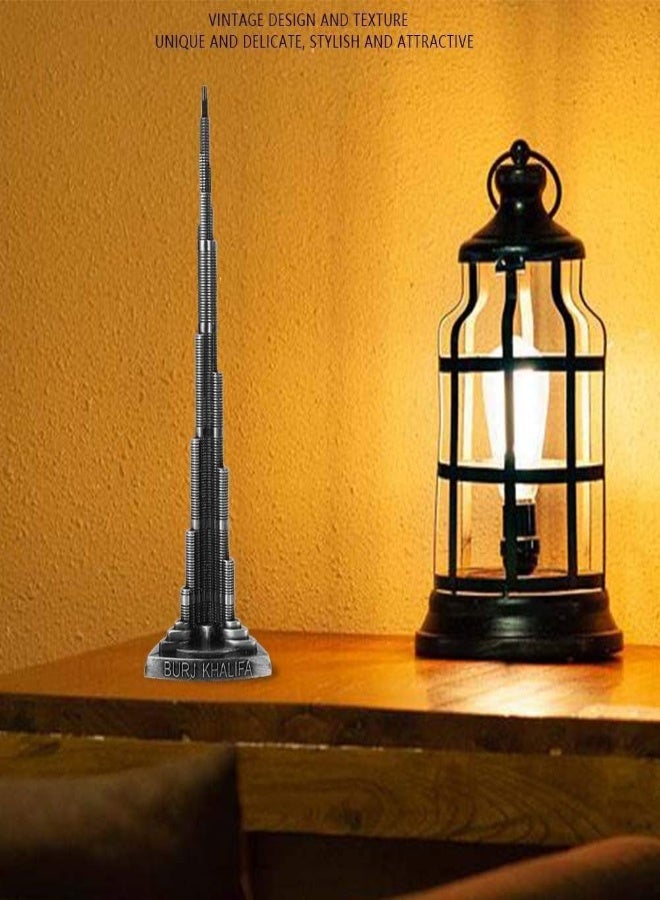 AKDC Tower Ornaments, 7.1In Height Burj Khalifa Tower Model Miniature Dubai Tower Alloy Model Ornament Arts Craft Office Home Desktop Decor - Image 1