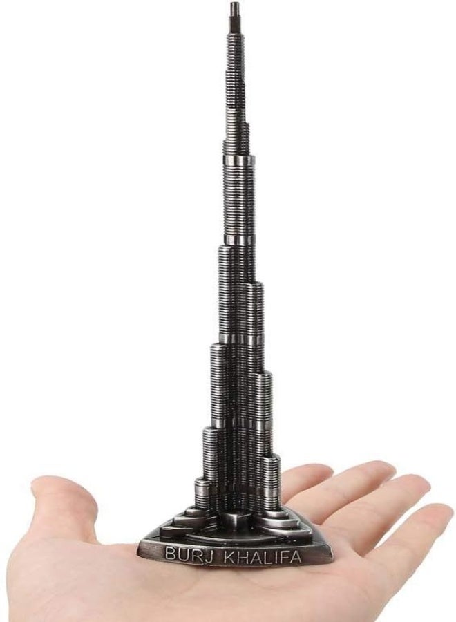 AKDC Tower Ornaments, 7.1In Height Burj Khalifa Tower Model Miniature Dubai Tower Alloy Model Ornament Arts Craft Office Home Desktop Decor - Image 2