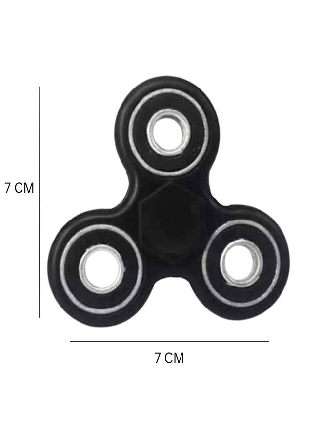 Premsons® Hand Spinner Desk Toy - High Speed Smooth Finger Spin Sensory Fidget Stress Relief Game Play for Kids & Adults - Birthday Party Gift - Combo - Black+ Rainbow Splash Triangular Head - Image 4