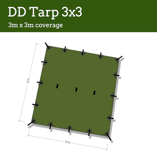 DD Hammocks - DD Tarp 3x3 - Jet Black (10ft x 10ft) - 100% Waterproof - Lightweight & Multifunctional Stealth Rainfly Tarp Tent Shelter for Bushcraft & Camping - Image 4