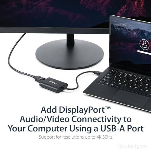 StarTech.com USB 3.0 to DisplayPort Adapter, USB DP Monitor Converter for Windows, 4K, TAA (no support for macOS/ChromeOS/Linux) - Image 2