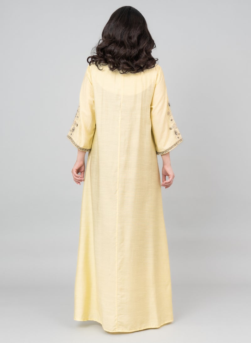 اكسا جلابية ملكية كريستالية إيكيه  أصفر - Image 2