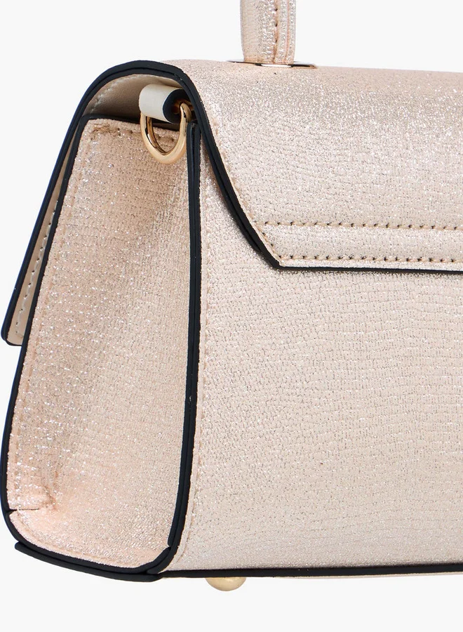 Celeste Embellished Satchel Bag with Magnetic Button Closure