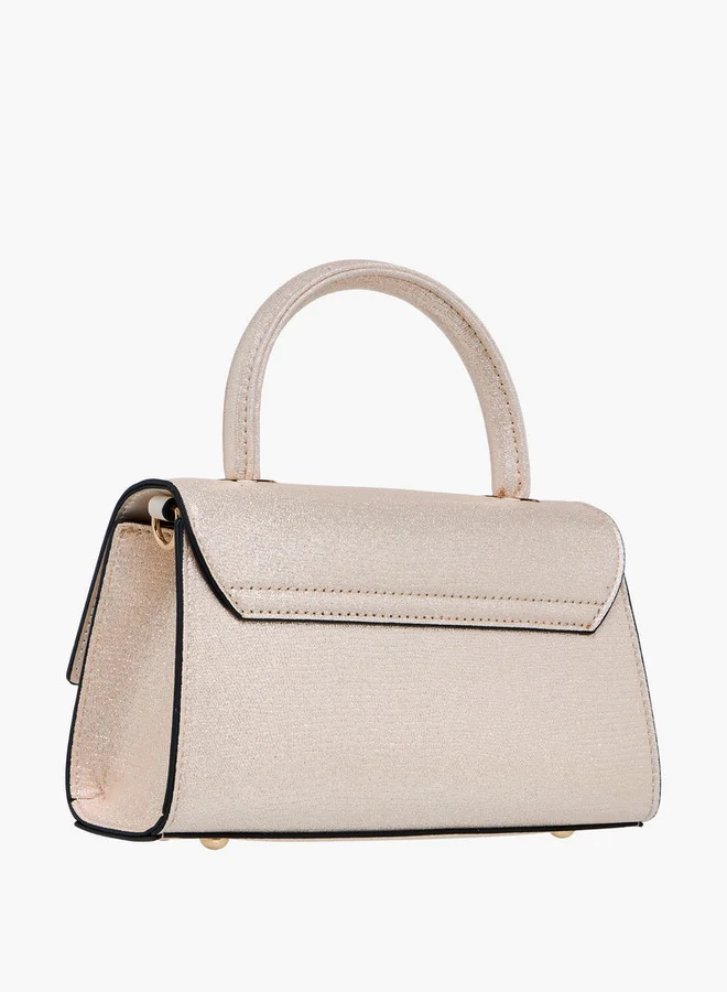 Celeste Embellished Satchel Bag with Magnetic Button Closure