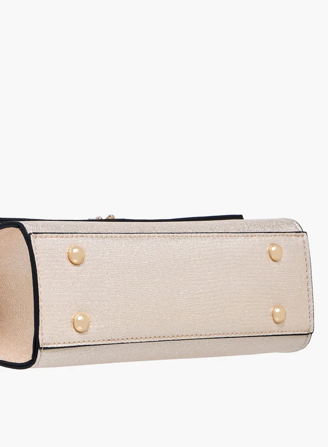 Celeste Embellished Satchel Bag with Magnetic Button Closure