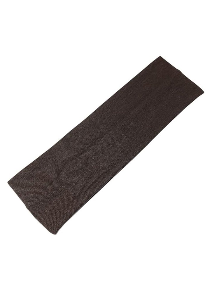 Generic Extra Wide 7cm Plain Stretch Unisex Soft Yoga Headband (Brown)  - Image 1