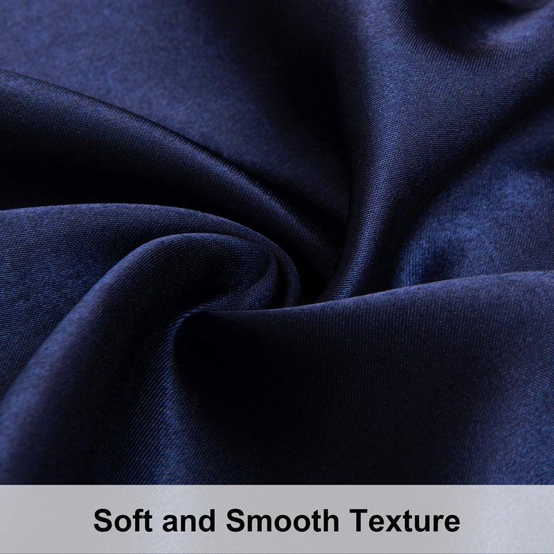 NTBAY 2 Pack Satin King Pillowcases for Hair and Skin  Luxurious and Silky Pillow Cases with Envelope Closure  20x40 Inches  Navy Blue - Image 2
