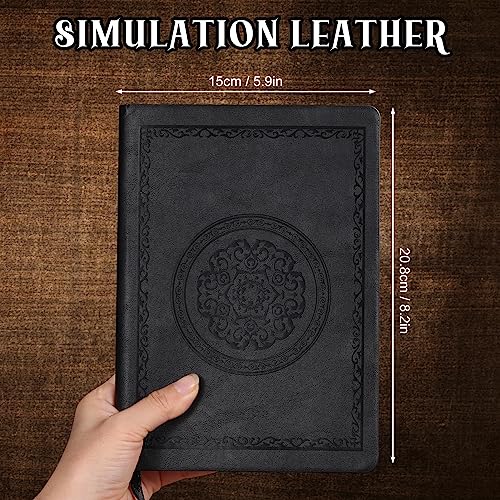 Fetinar 2026 Leather Vintage Journal Notebook,300 Pages,Leather Softcover Lined Journal Notebooks for Women Men,Notebook Journals for Writing Travel,Business,Office,5.7'' X 8.3'',Black - Image 2