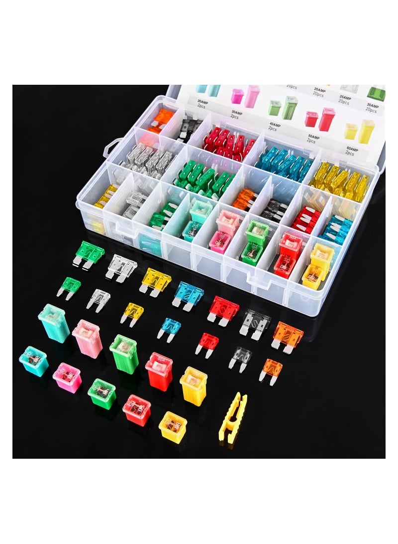 Zikra Car Fuse Assortment Kit, 250PCS Fuses 5A 7.5A 10A 15A 20A 25A 30A Standard Mini Fuses 20A 30A 40A 50A 60A Low Tall STD Profile Fuses for Car - Image 5
