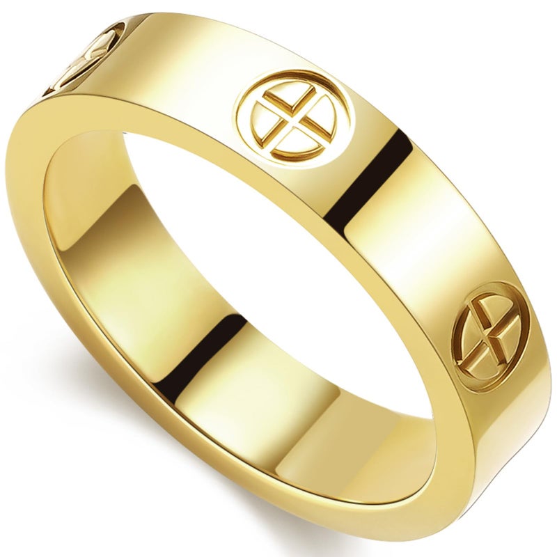 PDWZNBA Love Friendship Ring 18K Gold-Plated Stainless Steel Promise Ring Wedding Band Jewelry Birthday Gifts for Women - Image 1