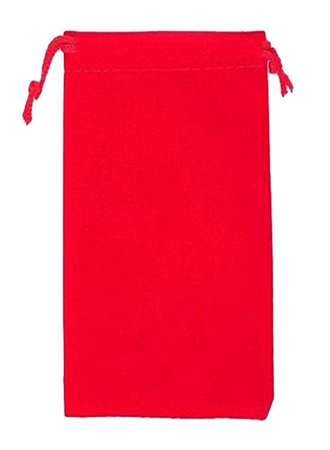 Jaydev zone Red Velvet Potali,Return Gift for Guest, Home Women, Function Men's and Women's Velvet Jewellery Pouch Potli Bag (Red, 10x7 Inches) Pack of 5 PC - Image 2