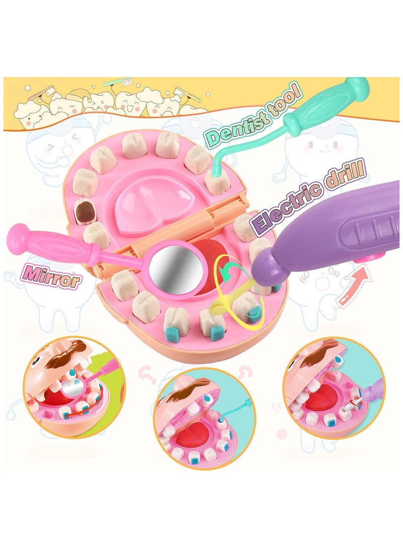 مجموعة صلصال بنمط طبيب أسنان للأطفال من 4 إلى 8 سنوات من كوربيرت تويز، مجموعة صنع أدوات طبيب أسنان بتصميم ملون - Image 2