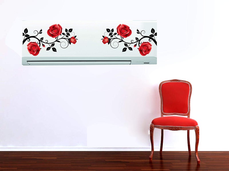 DivineDesigns Rose Floral Bunch Air Conditioner Sticker - Standard Size (Fit for All Models/Sizes/Brands) (Vinyl, Multicolor) - Image 2
