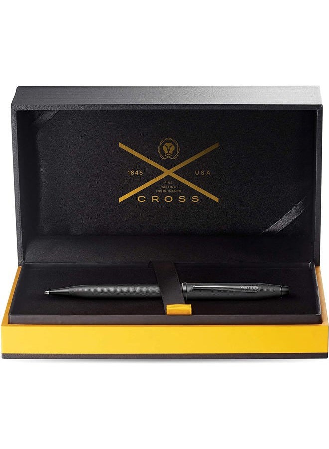 Cross Century II Ballpoint Pen with Modern Sandblasted Monochromatic black micro-knurl texture Barrel and Matte black PVD appointments - Image 2
