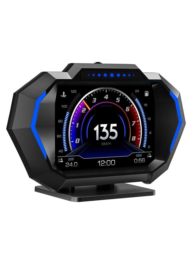 Digisand HUD Heads Up Display for Car, OBD+GPS Multi-Data Monitor Digital Speedometer Headsup Display, Overspeed Alarm RPM Water Temperature Turbo Pressure Smart Gauge for Most Vehicles After 2008  - Image 1