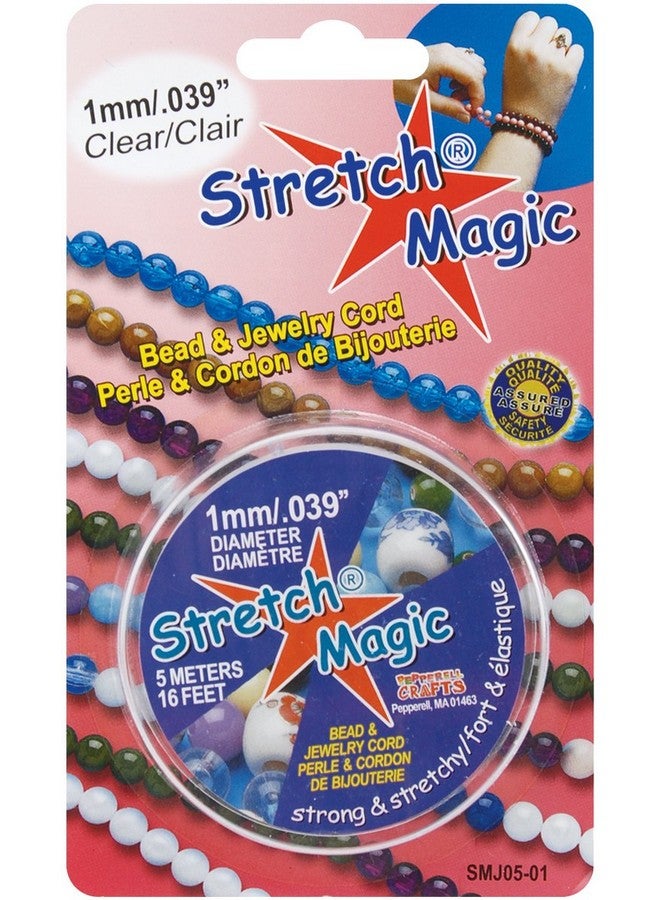 ستريتش ماجيك بيبريل 1 ملم خرزة وسلك مجوهرات، 5 متر، شفاف - Image 1