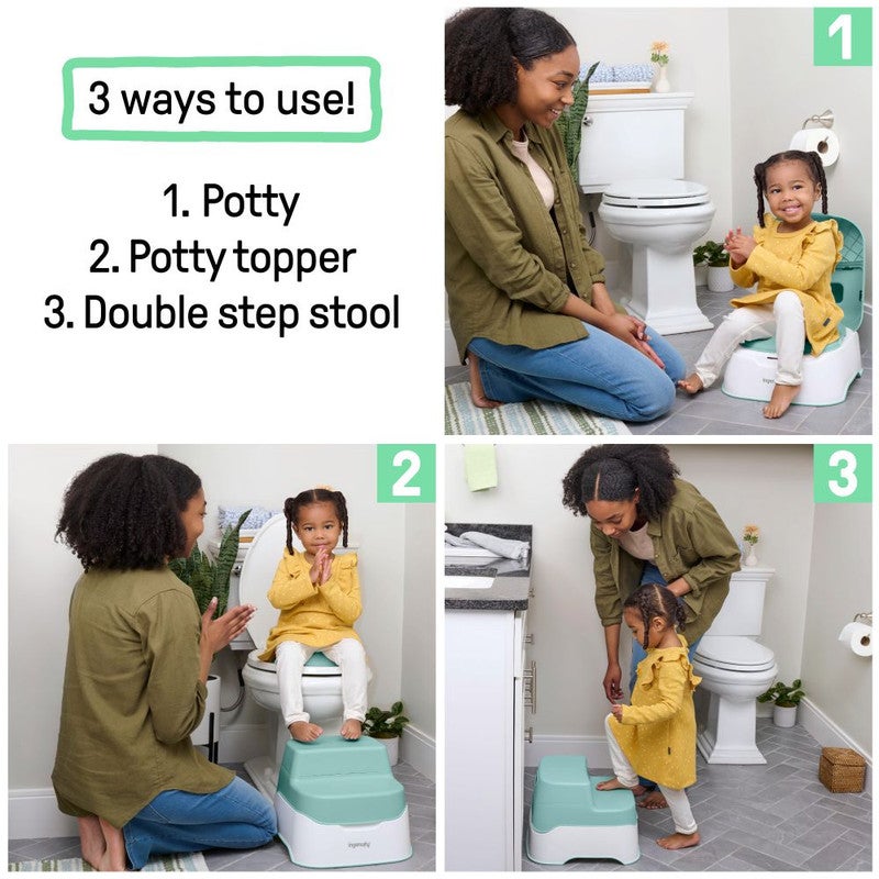 Ingenuity - Prepare to Potty 3-in-1 Potty Training System, Potty Seat, Topper & Stepstool, Ages 18–60 Months - Image 4