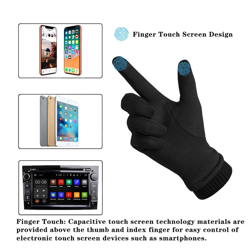 Kebesu Womens Winter Suede Gloves With Touchscreen Texting Finger Wool Lined Windproof Warm Fashion Dress Gloves - Image 5