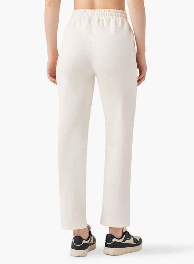 كابا بنطلون رياضي كابا بتفاصيل مطوية وشعار وجيوب وإغلاق برباط - Image 3