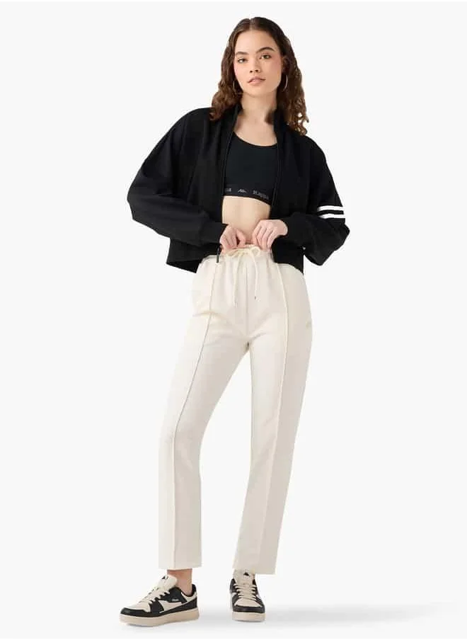 Kappa Kappa Logo Pintuck Detail Track Pants with Pockets and Drawstring Closure