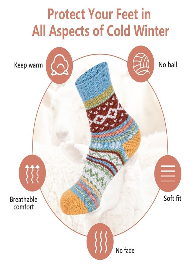 LKV Womens Socks Vintage Stocking Stuffers Thick Socks Gifts for Women Cotton Cozy Box - Image 2
