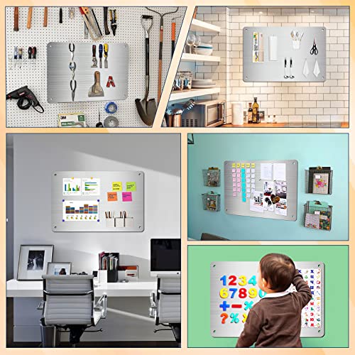 Beclumas Magnetic Board 17.5" x 11.4" Magnet Bulletin Board is Suitable for displaying Notes, Photos,Magnetic Letters, Suitable for Walls, refrigerators, cabinets, etc (Silver) - Image 5