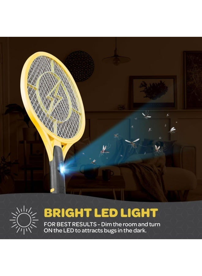 2 in 1 Rechargeable Electric Bug Zapper Racket Mosquito Swatter with Safety Mesh and Long Battery Life for Indoor and Outdoor Insect Control - Image 1