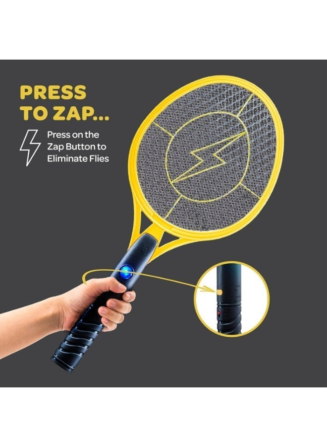2 in 1 Rechargeable Electric Bug Zapper Racket Mosquito Swatter with Safety Mesh and Long Battery Life for Indoor and Outdoor Insect Control - Image 2