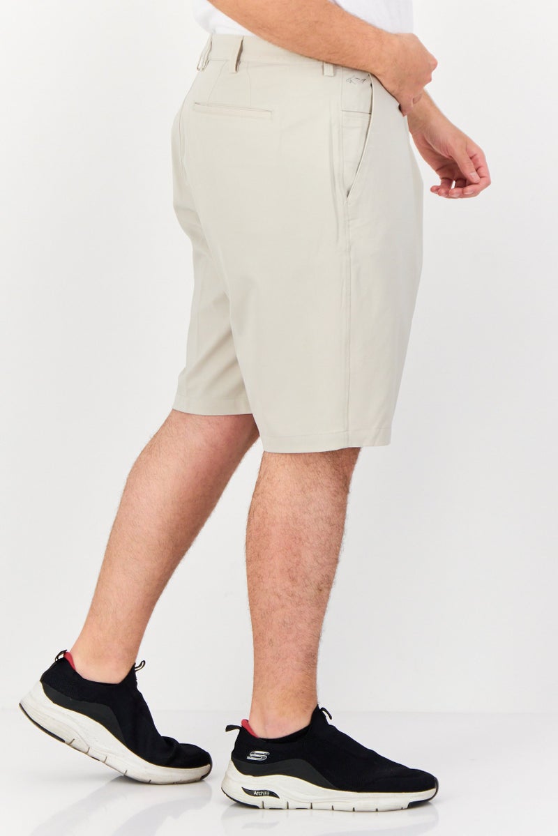 Greg Norman Men Plain Chino Shorts, Beige - Image 2