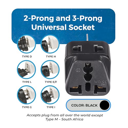OREI India to China, New Zealand & Australia Adapter - Type I - 2 in 1 - Perfect for Laptop, Camera Charger and More - CE Certified - RoHS Compliant - 4 Pack - Black - 5 Years Warranty - Image 3