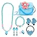 Hifot Kids Jewelry Little Girls Plush Handbag Necklace Bracelet Earrings Ring Hair Clips Set Princess Costume Jewelry Party Favors Gift for Dress up Pretend Play 38 Years - Image 3