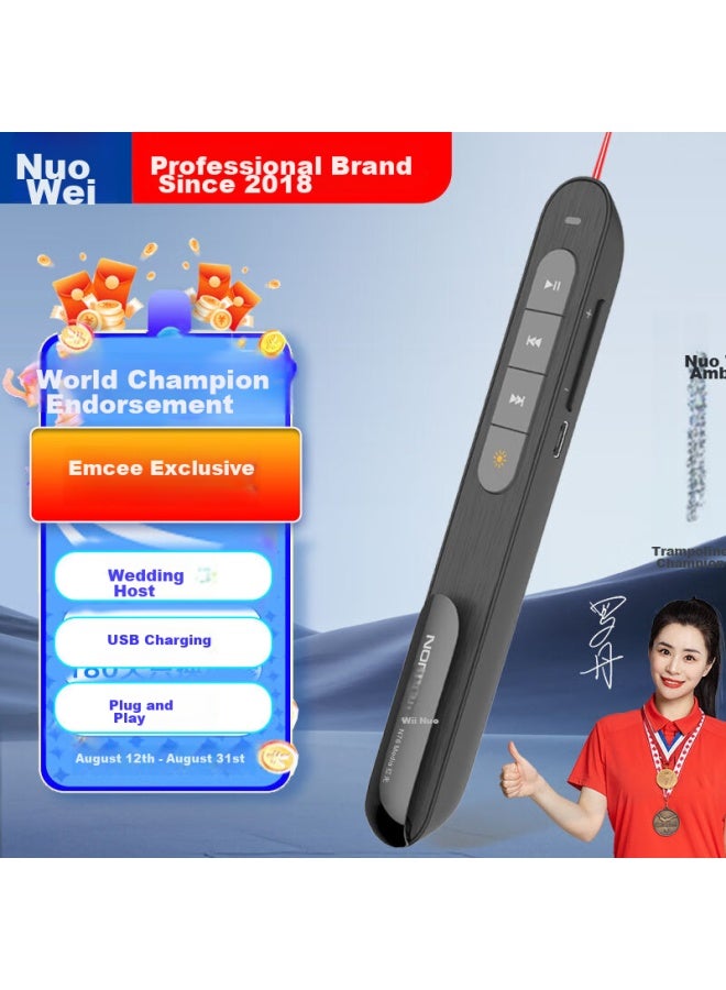 Norwii Host's Wireless Rechargeable Audio-controlled Pen For Weddings And Events, Music Video Remote Control Pen For Song Selection And Volume Adjustment, Black Host's Pen N76m - Image 5