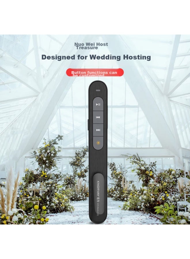 Norwii Host's Wireless Rechargeable Audio-controlled Pen For Weddings And Events, Music Video Remote Control Pen For Song Selection And Volume Adjustment, Black Host's Pen N76m - Image 1
