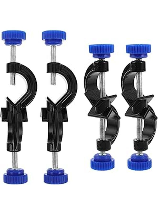 Large Aluminum Lab Rod Clamps 4pcs Dual Screw Tops Heavy Duty Retort Stand Clips - Image 1