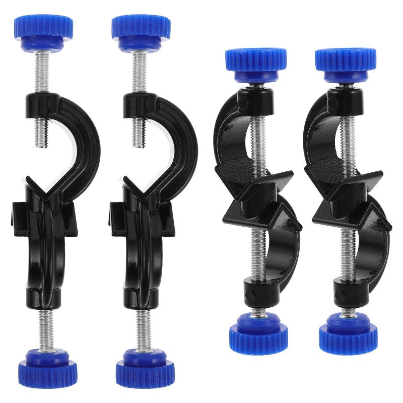 Large Aluminum Lab Rod Clamps 4pcs Dual Screw Tops Heavy Duty Retort Stand Clips - Image 2
