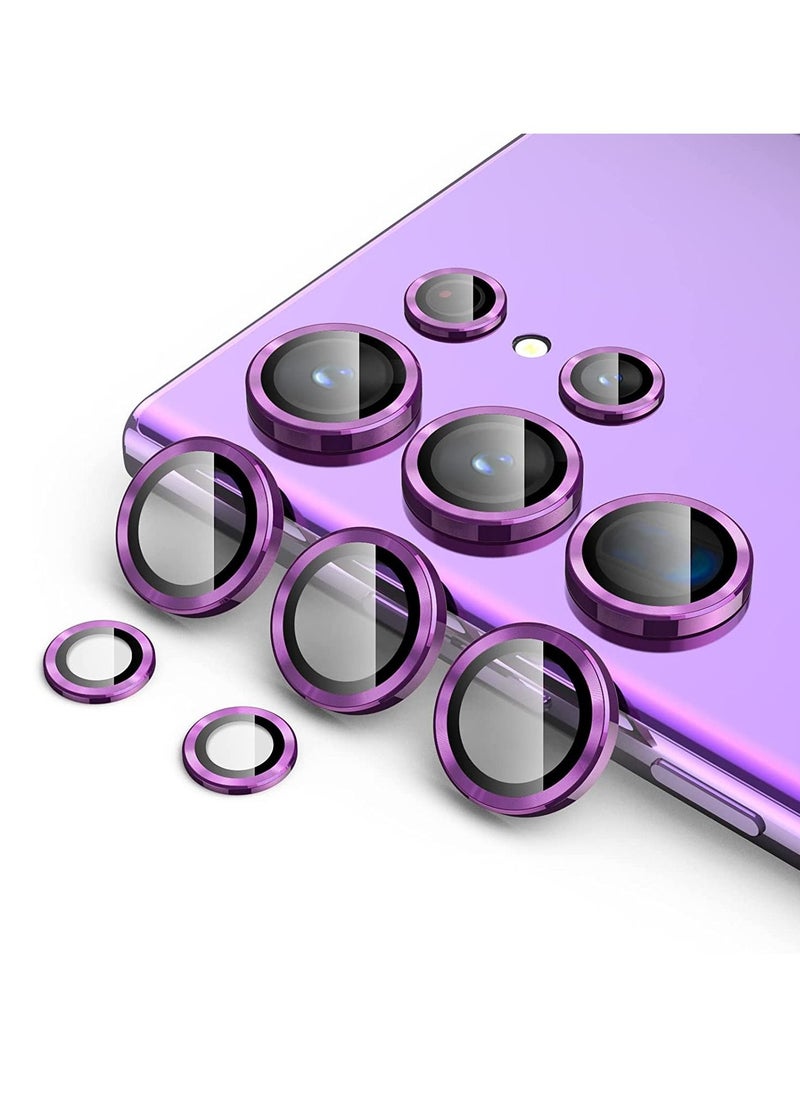 Generic For Samsung Galaxy S22 Ultra Camera Protector Lens With Clear Tempered Glass Camera - Purple 