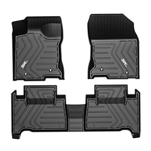 3W Floor Mats Fit Lexus NX 2015-2021 (NX200t/NX300/NX300h), TPE All Weather Custom Fit Floor Liner for Lexus NX, 1st&2nd Row Full Set Car Mats, Black - Image 1
