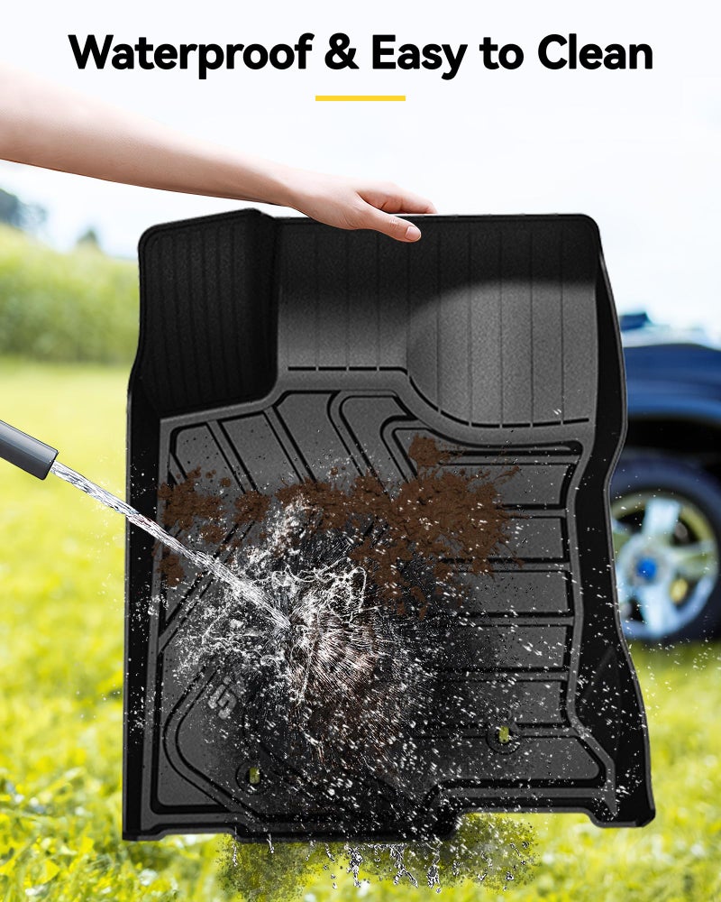 3W Floor Mats Fit Lexus NX 2015-2021 (NX200t/NX300/NX300h), TPE All Weather Custom Fit Floor Liner for Lexus NX, 1st&2nd Row Full Set Car Mats, Black - Image 4
