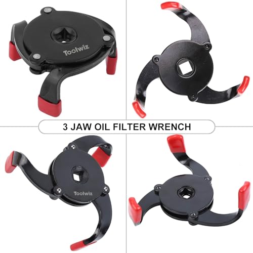 Toolwiz Universal Oil Filter Wrench 3 Jaw Adjustable Oil Filter Removal Tool One Way Change Tool Removing from 2-3/8'' to 3-7/8'' 60mm - 98mm - Image 4