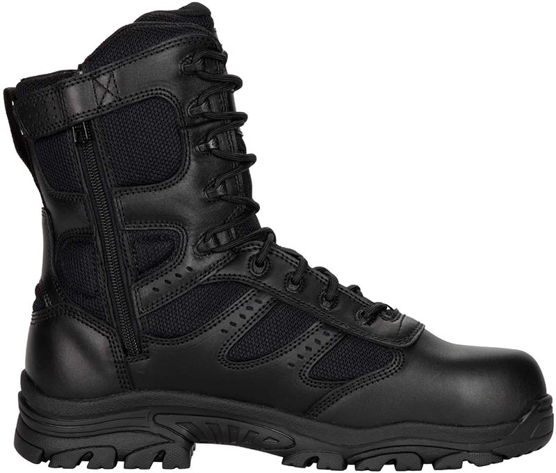 Thorogood Deuce 8” Waterproof Side-Zip Black Tactical Boots for Men and Women with Composite Safety Toe, Full-Grain Leather, and Slip-Resistant Outsole; BBP & Rated, Black - 12 M US - Image 3