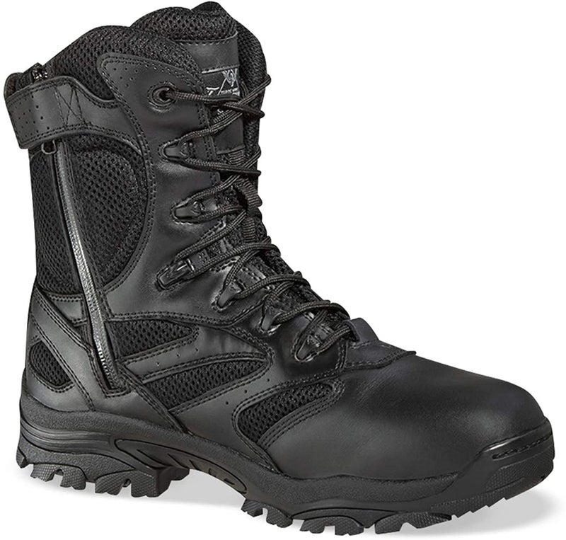 Thorogood Deuce 8” Waterproof Side-Zip Black Tactical Boots for Men and Women with Composite Safety Toe, Full-Grain Leather, and Slip-Resistant Outsole; BBP & Rated, Black - 12 M US - Image 2