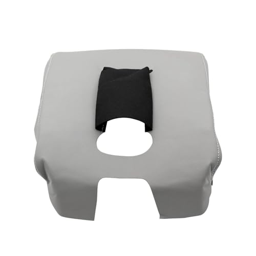 NLQR Center Console Lid Armrest Cover Replacement Leather Light Gray Compatible with Chevy Silverado GMC Sierra 2014 2015 2016 2017 2018 Arm Rest Box Pad Console Lid Protection Saver - Image 5