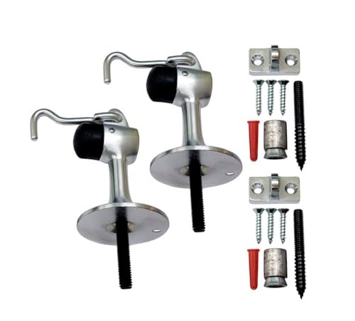 QCAA Solid Brass Door Stop 31516 Height Satin Chrome Made in Taiwan 2 Pack - Image 1