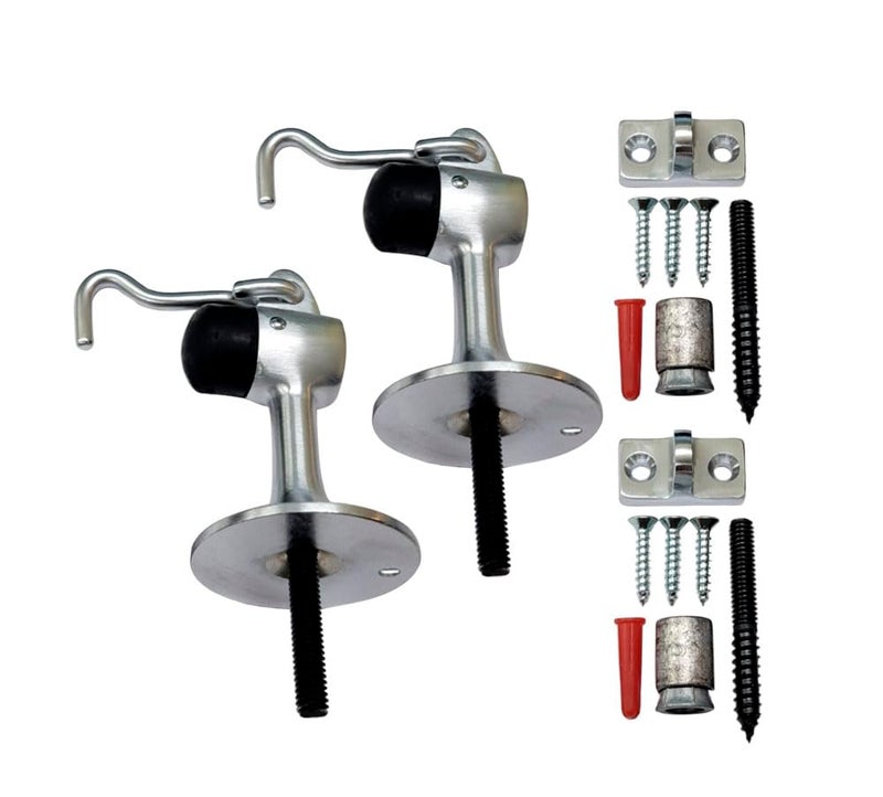 QCAA Solid Brass Door Stop 31516 Height Satin Chrome Made in Taiwan 2 Pack - Image 2