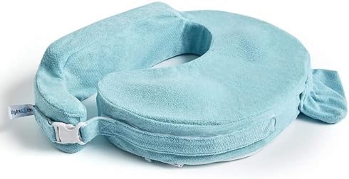 My Brest Friend Deluxe Nursing Pillow For Breastfeeding & Bottle Feeding, Enhanced Posture Support Feeding Pillow, Double Straps & Removable Extra Soft Slipcover, Aqua